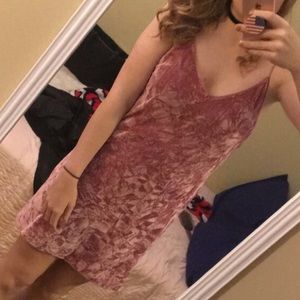 Pink velvet dress